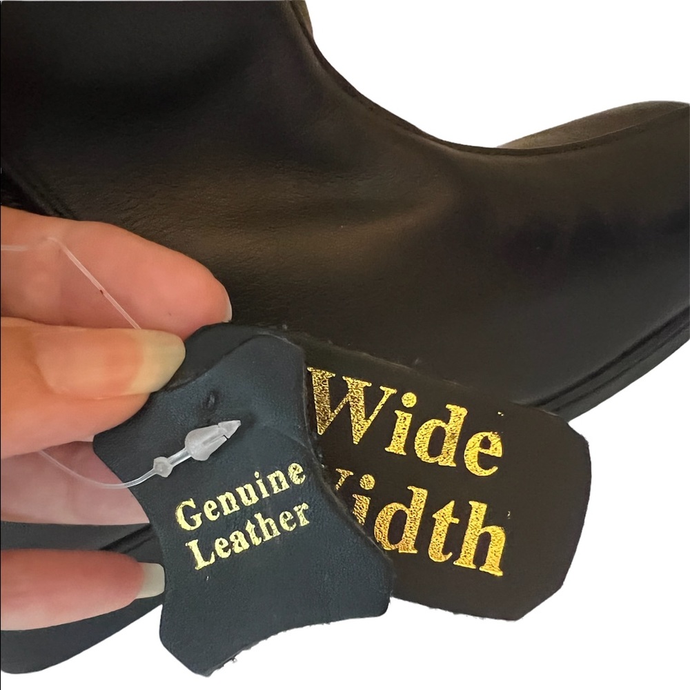 PEERAGE Simone Wide Width Leather Black Boot Size 7.5 Wide Width - Picture 11 of 13